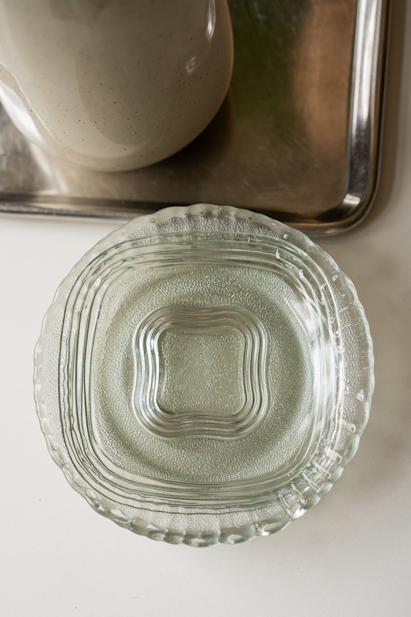 4 glazen ontbijtborden