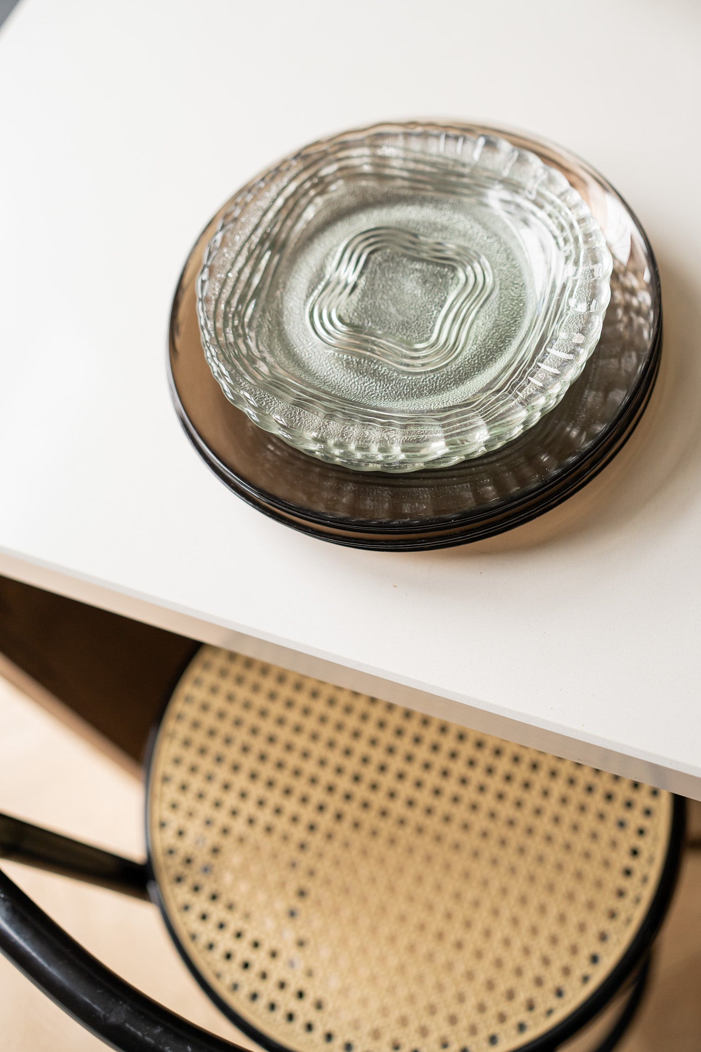 4 glazen ontbijtborden