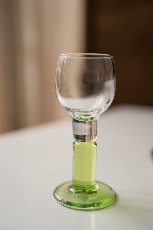 6 groene likeurglazen Bormioli Rocco