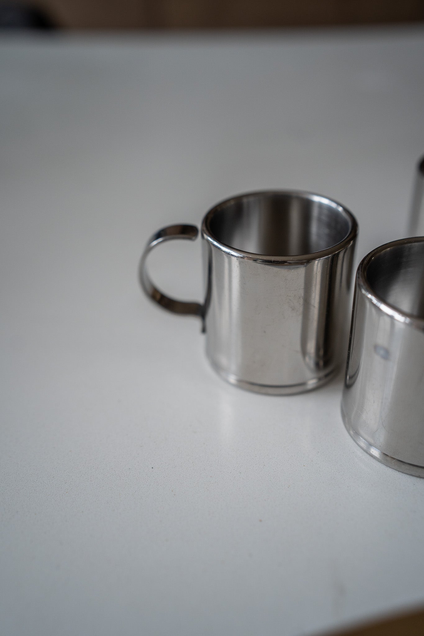 Set van 4 rvs espressokopjes