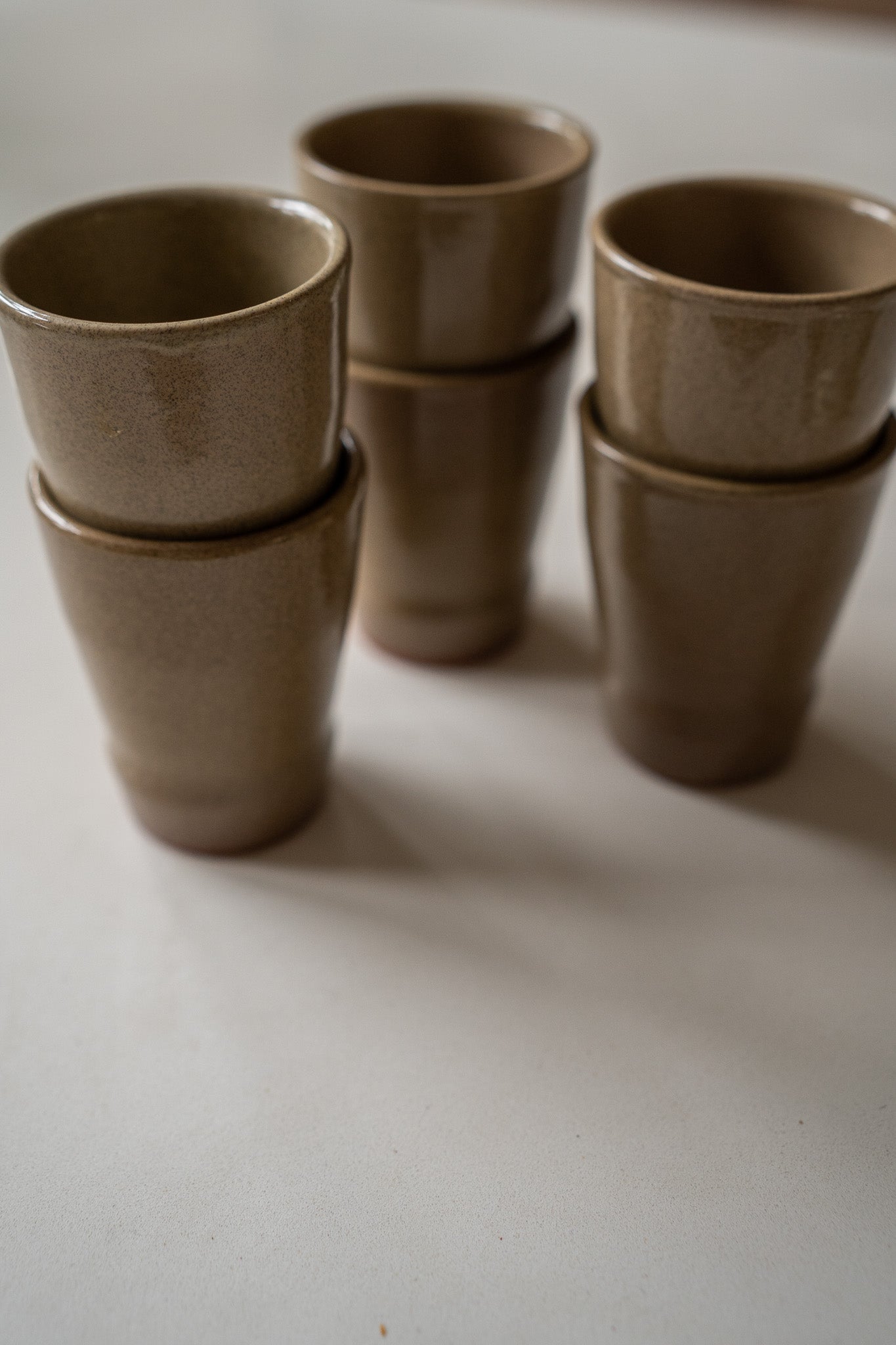 6 bruine koffiemokken