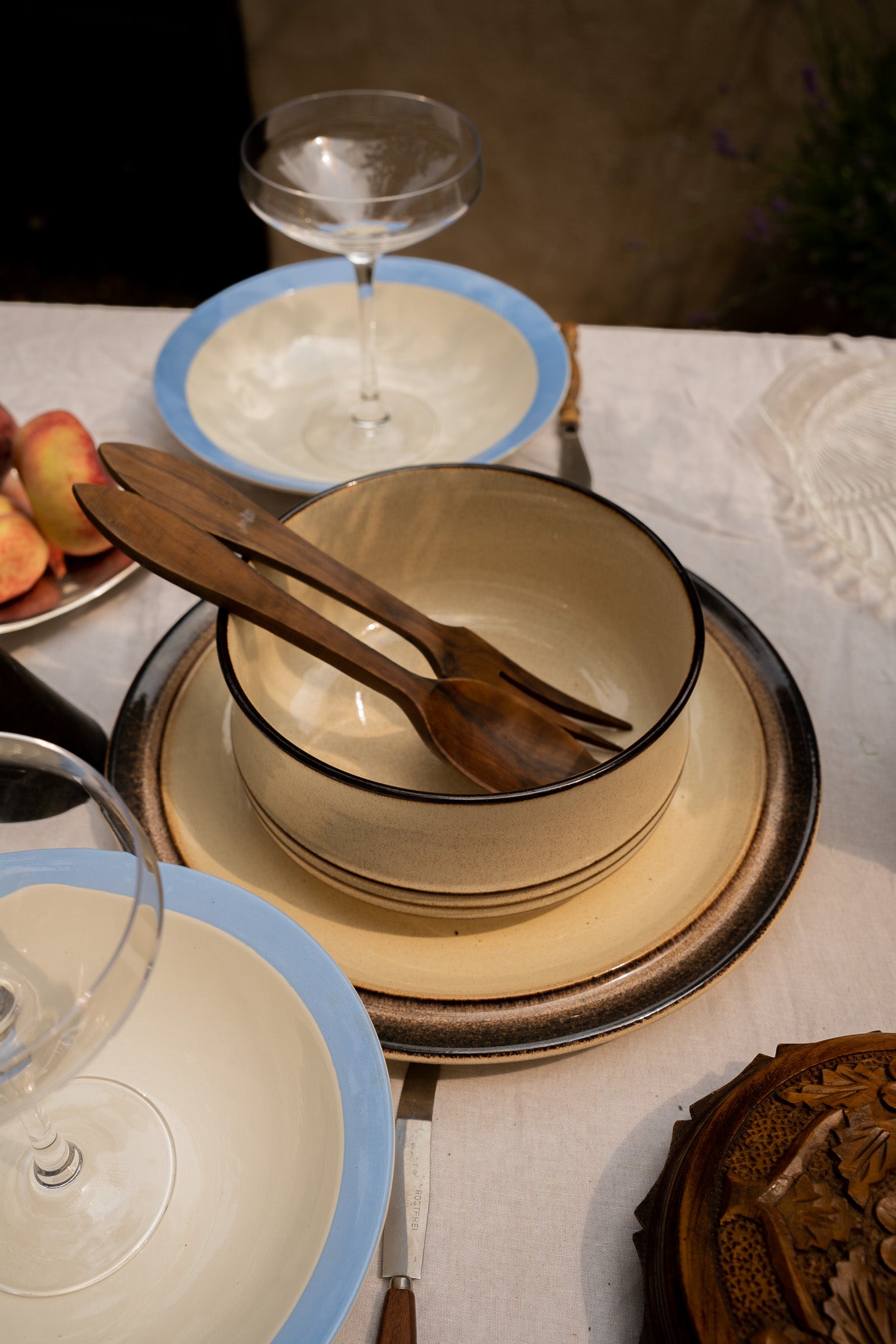 Wooden salad cutlery