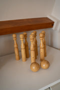 Vintage houten kegelspel