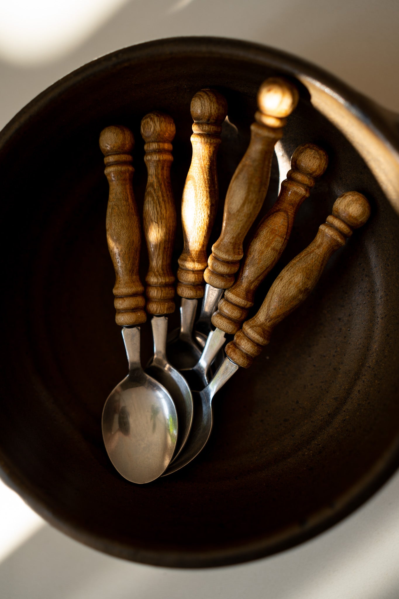 6 lepeltjes houten handvat