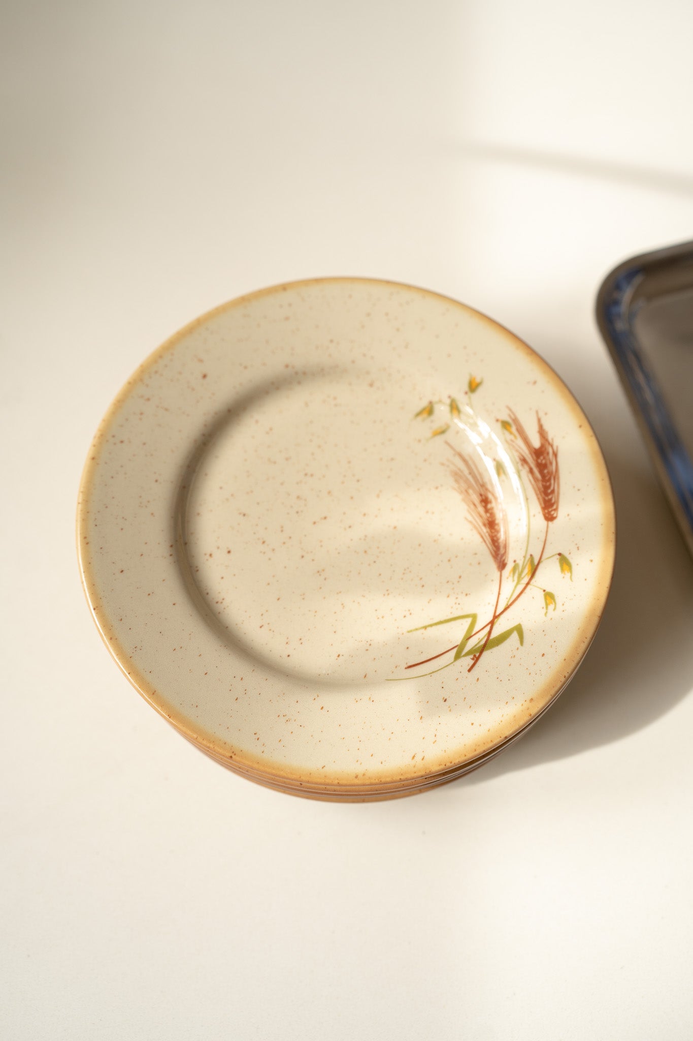 Set van 5 beige borden
