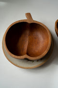 Wooden bowl apple