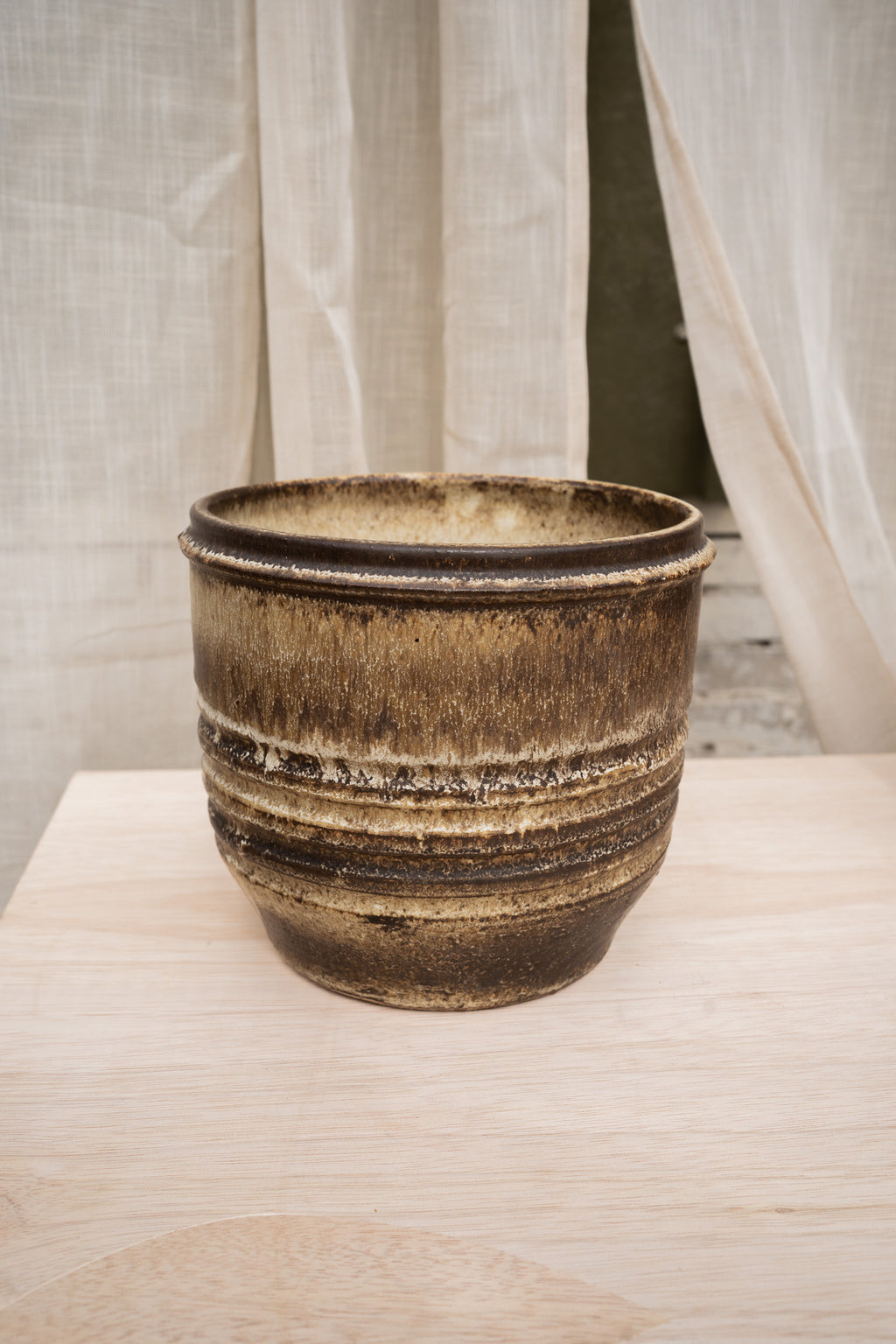 Keramieken Vintage bloem/plantpot