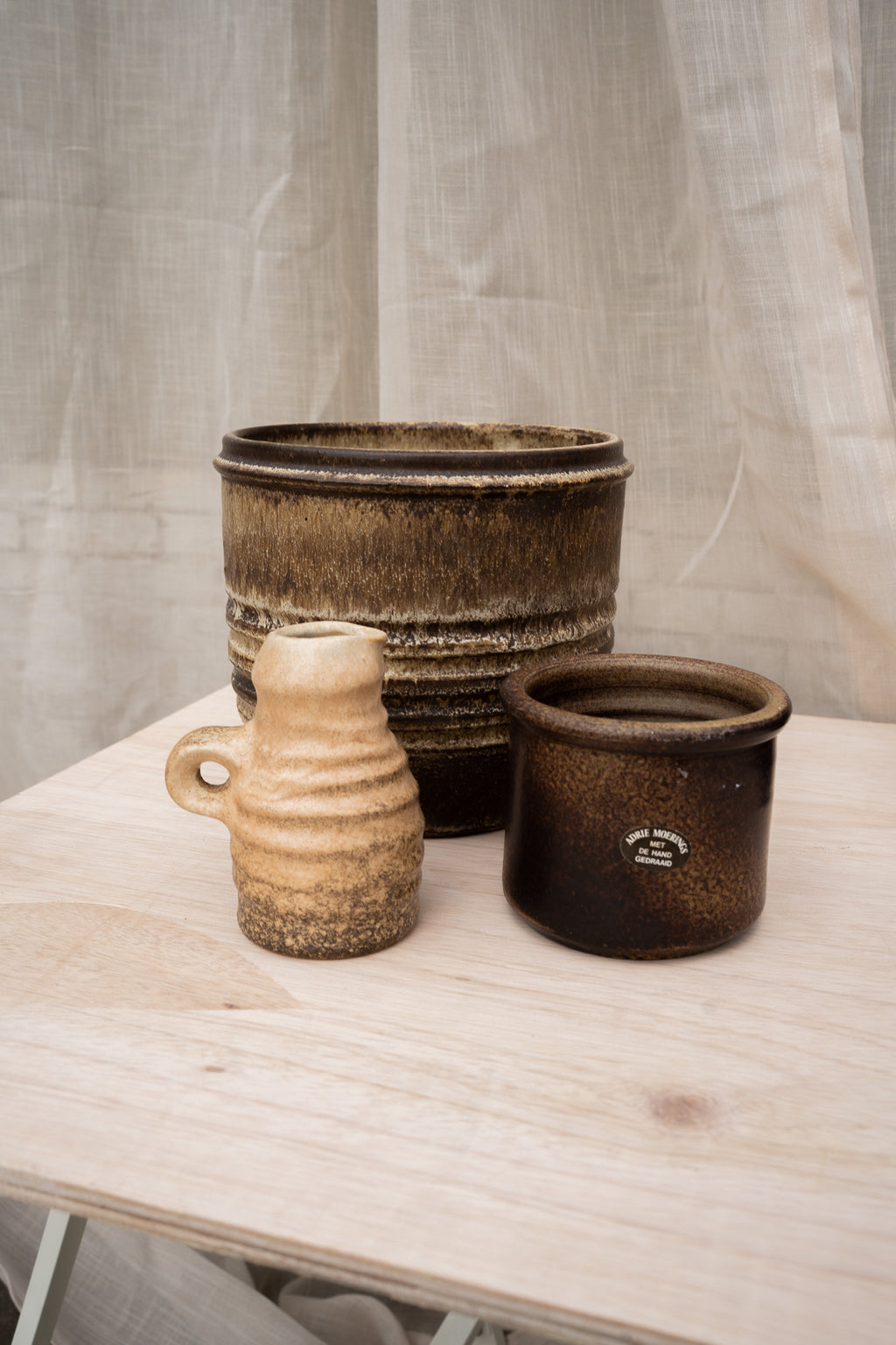 Keramieken Vintage bloem/plantpot
