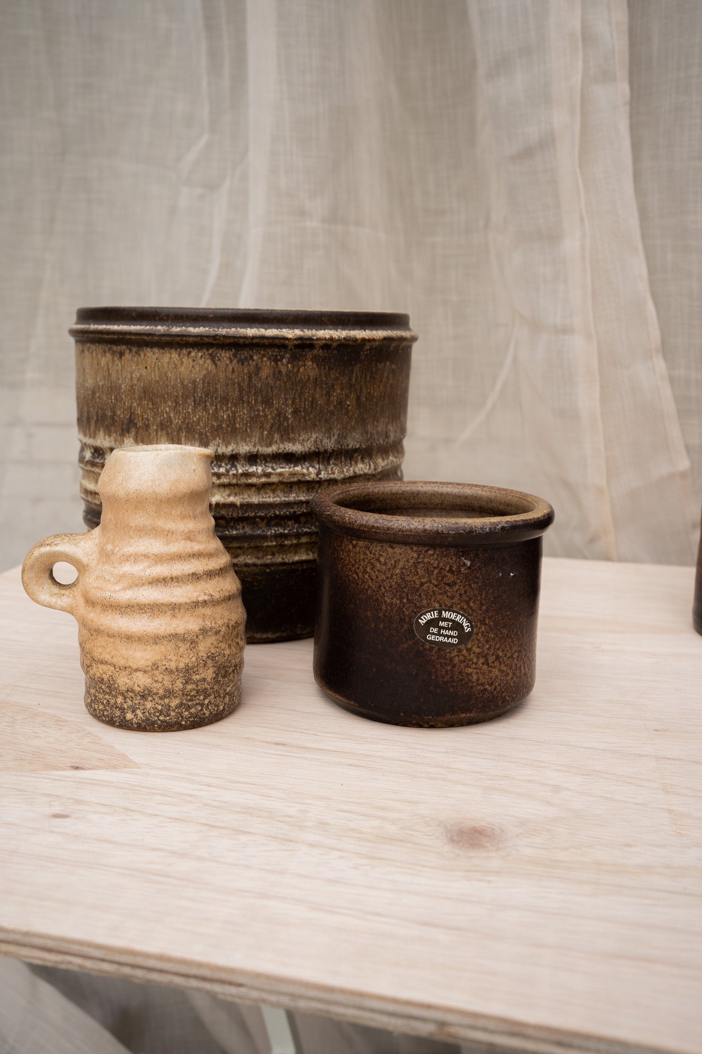 Keramieken Vintage bloem/plantpot