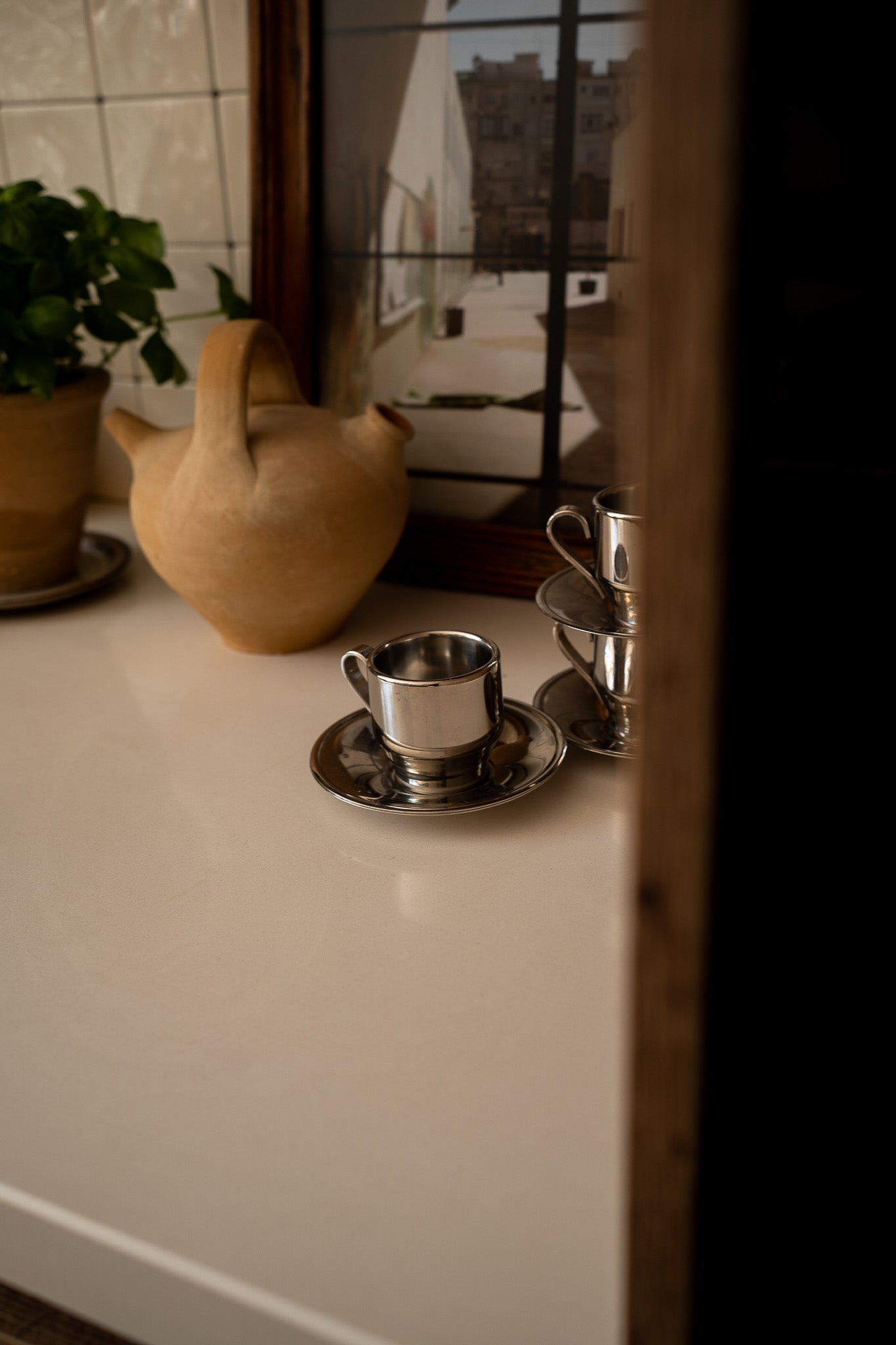 Set of 3 RVS  espresso cups