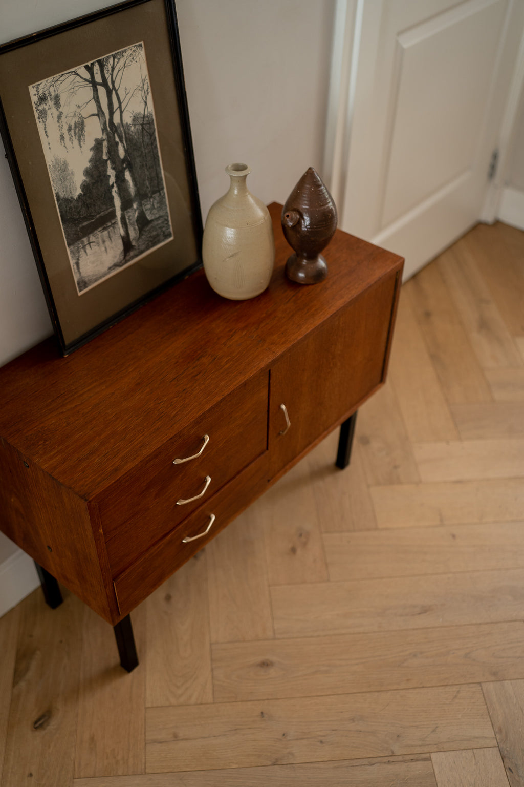 Vintage teakhouten kastje