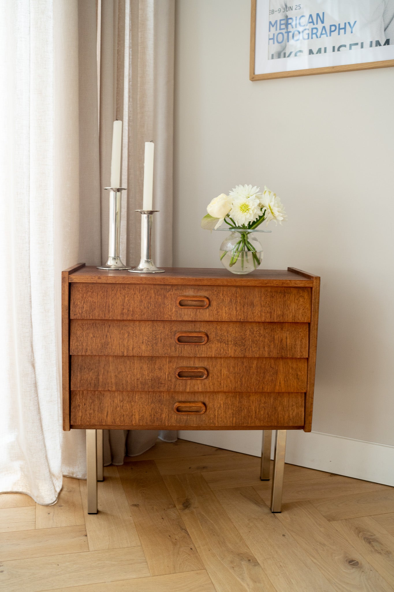 Vintage houten ladekastje