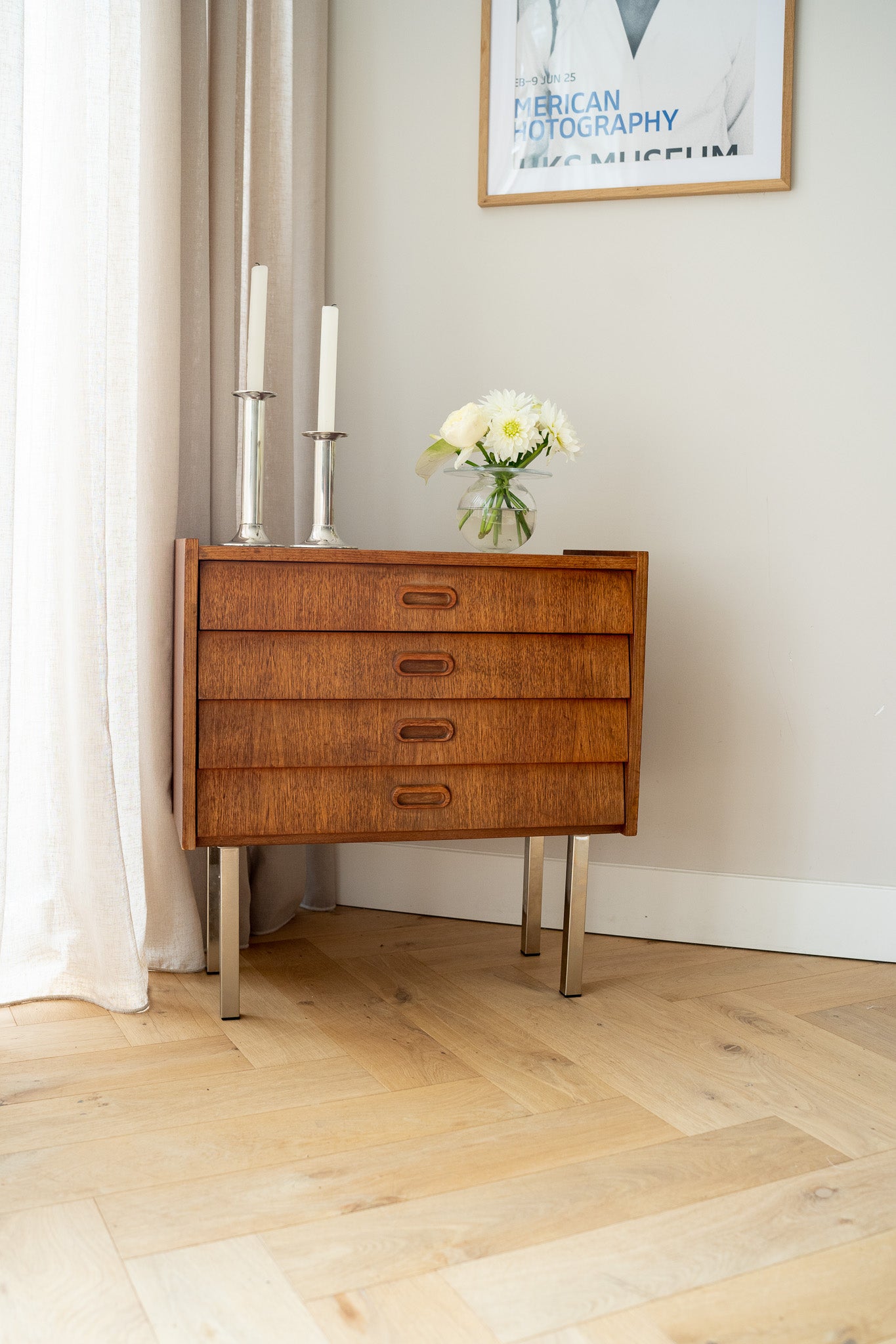 Vintage houten ladekastje