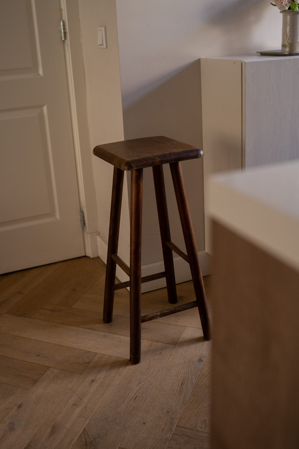 Massief houten kruk