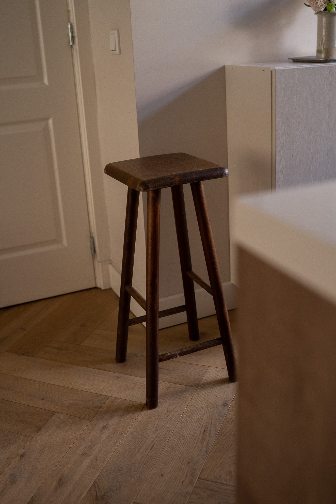 Massief houten kruk