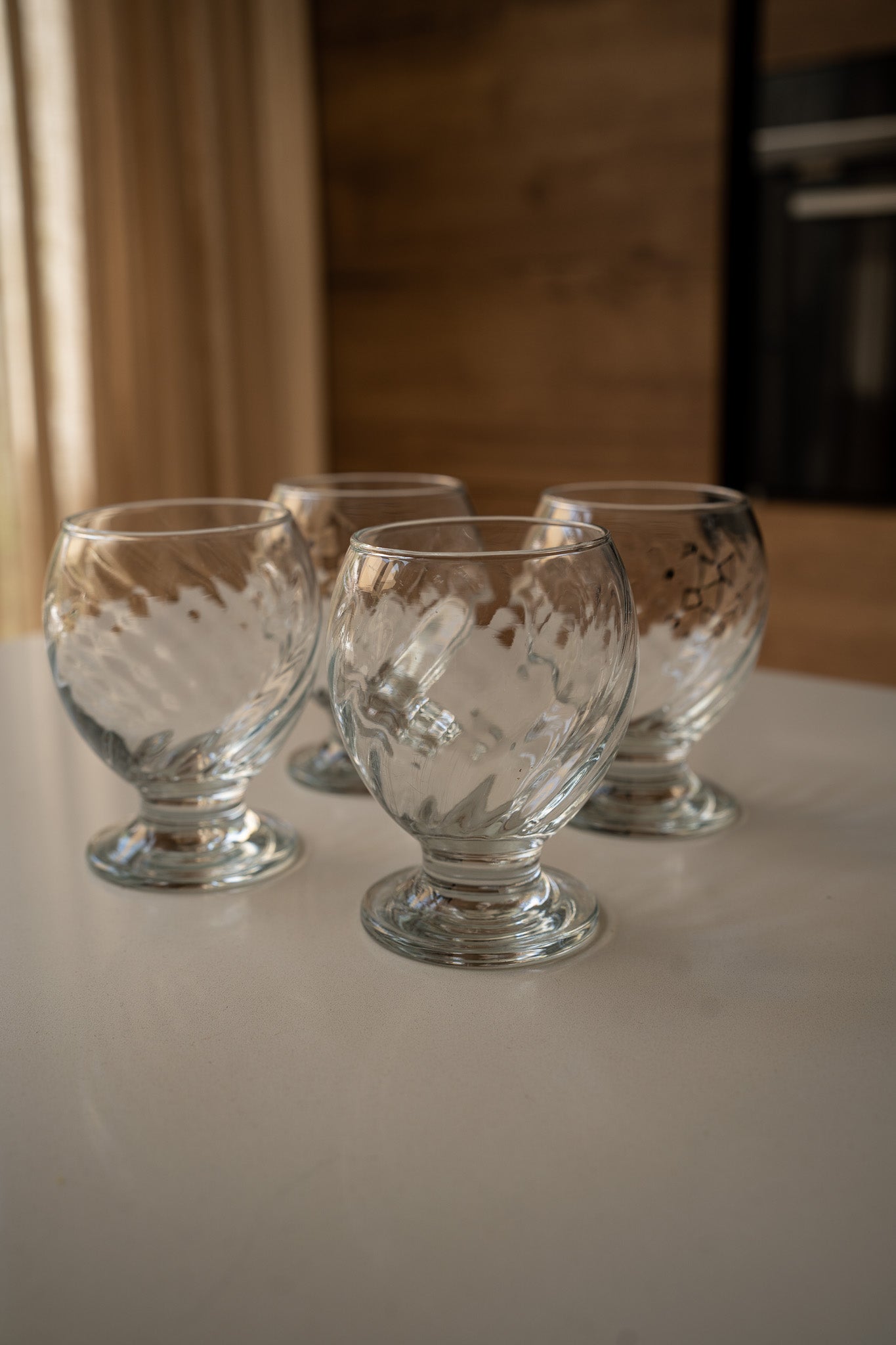 Set van 4 swirl glazen