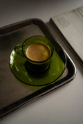 4 vintage groene Duralex espresso kopjes