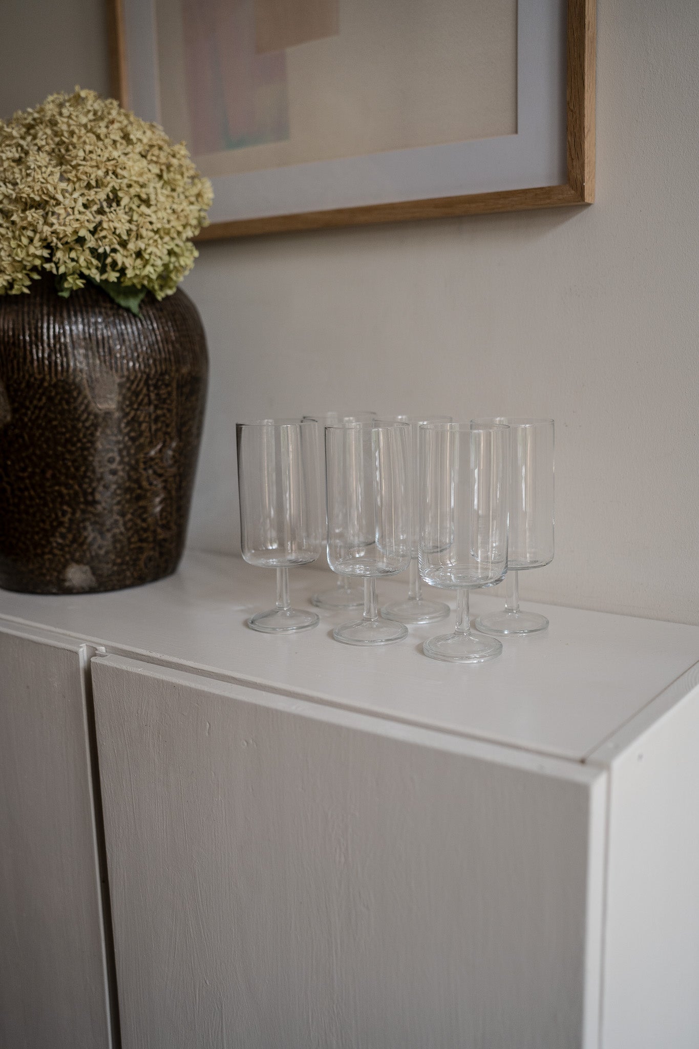 Set van 6 hoge glazen