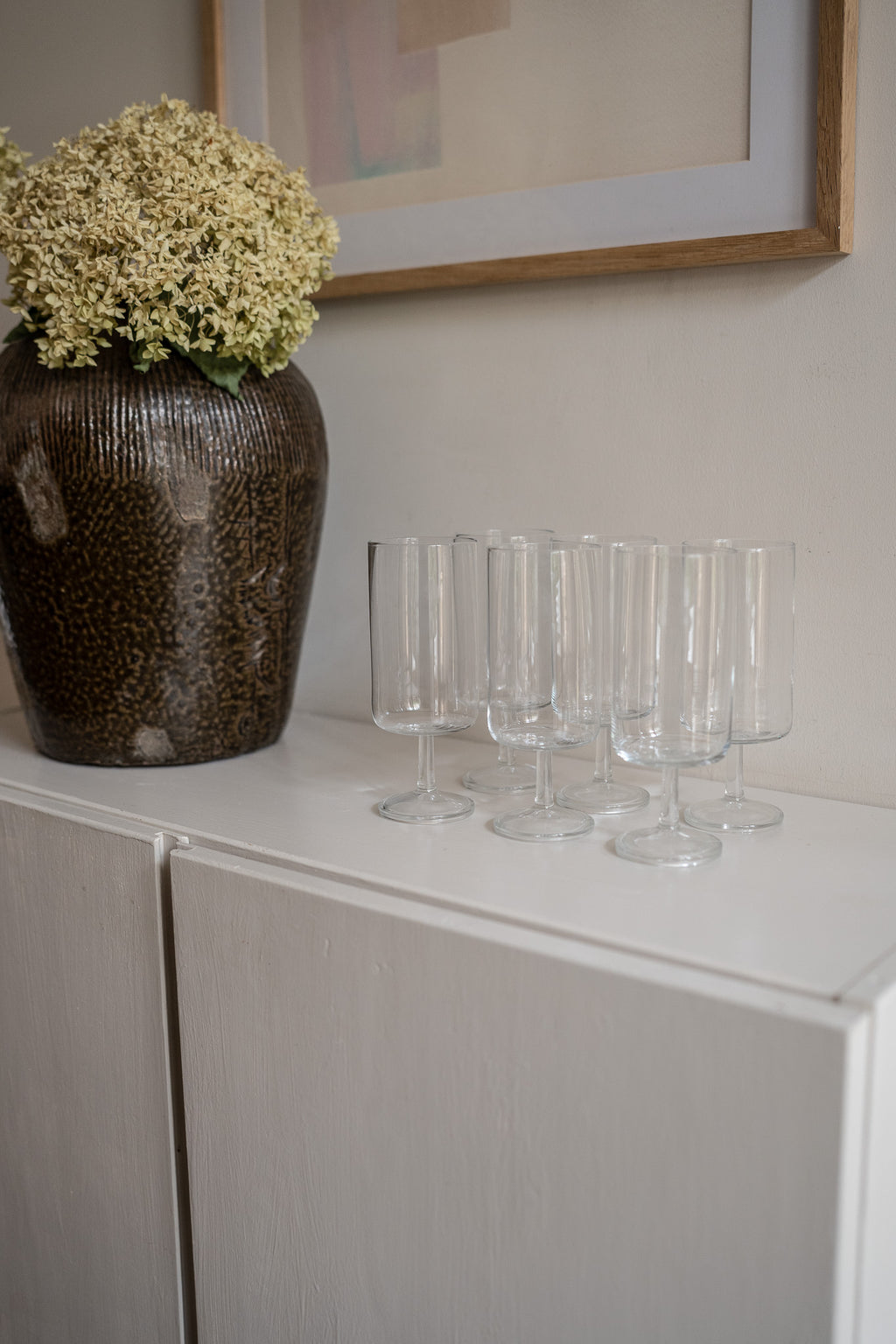 Set van 6 hoge glazen