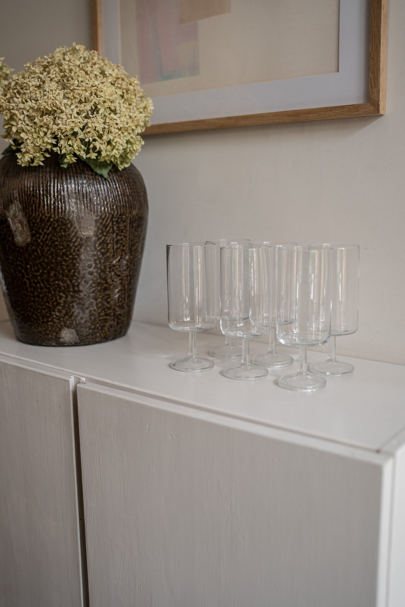 Set van 6 hoge glazen