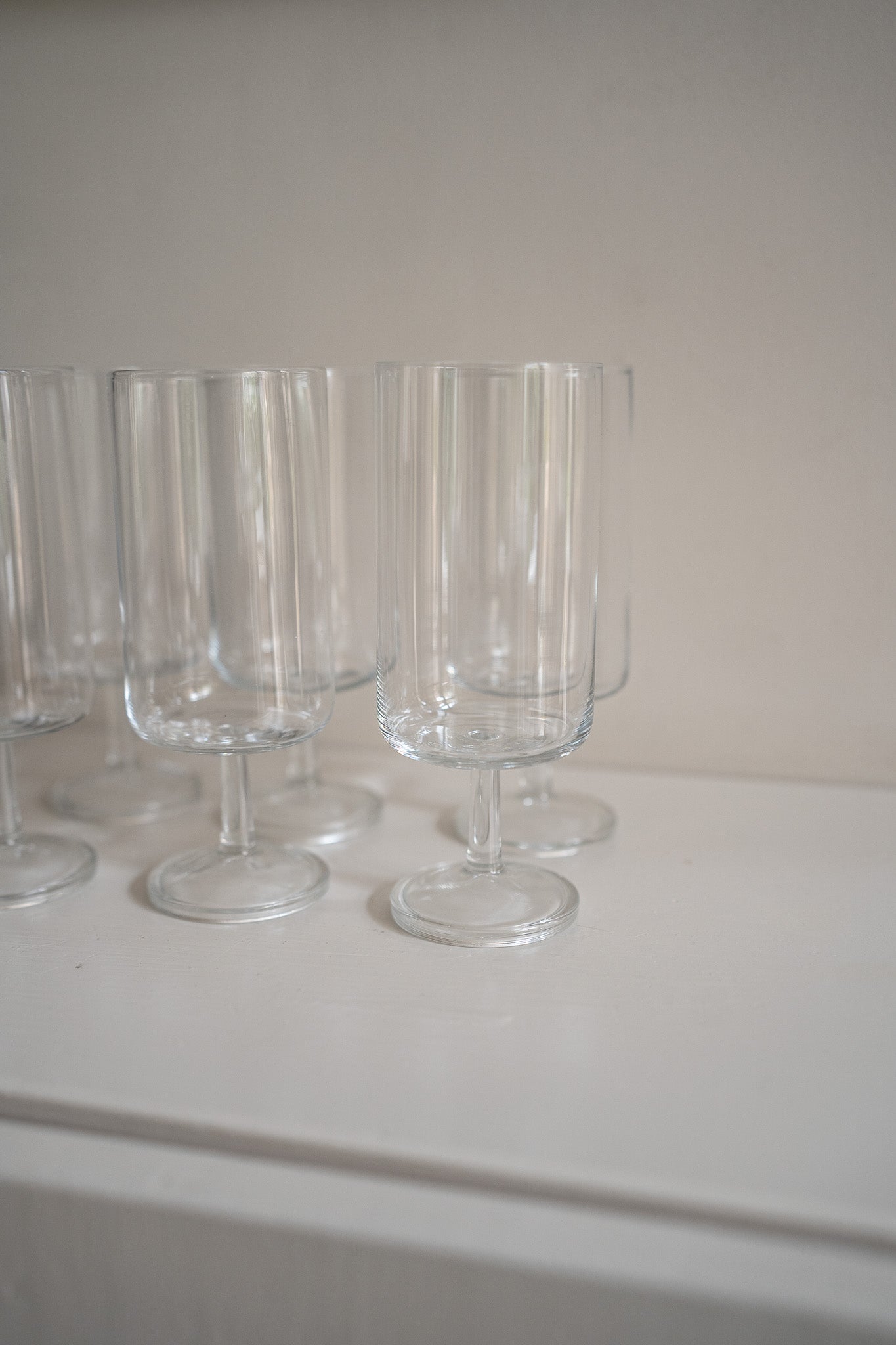 Set van 6 hoge glazen