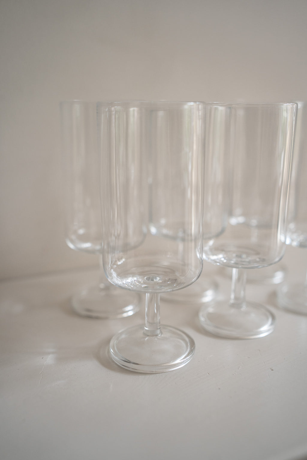 Set van 6 hoge glazen