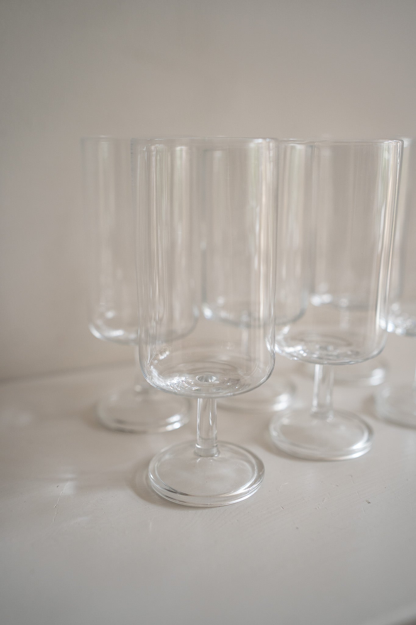Set van 6 hoge glazen