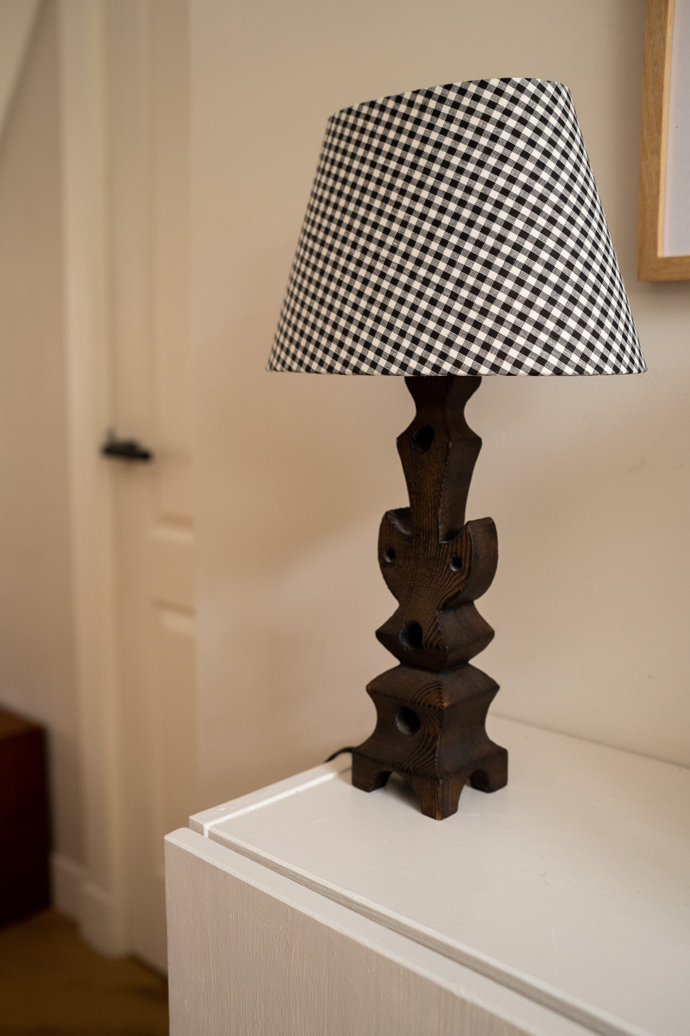 Lamp met geruite kap