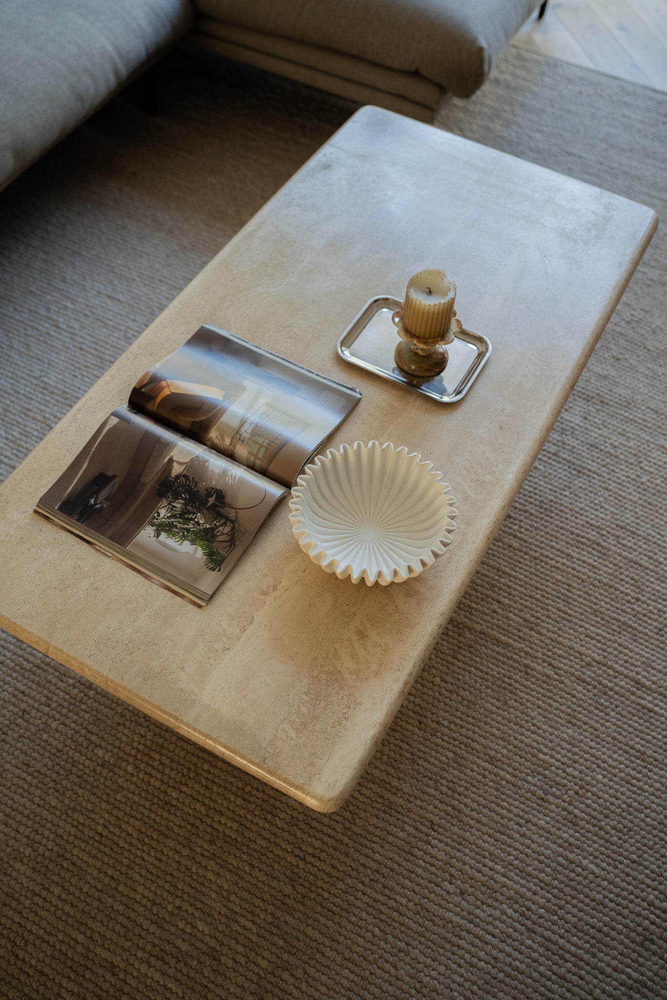 Vintage Travertin salontafel