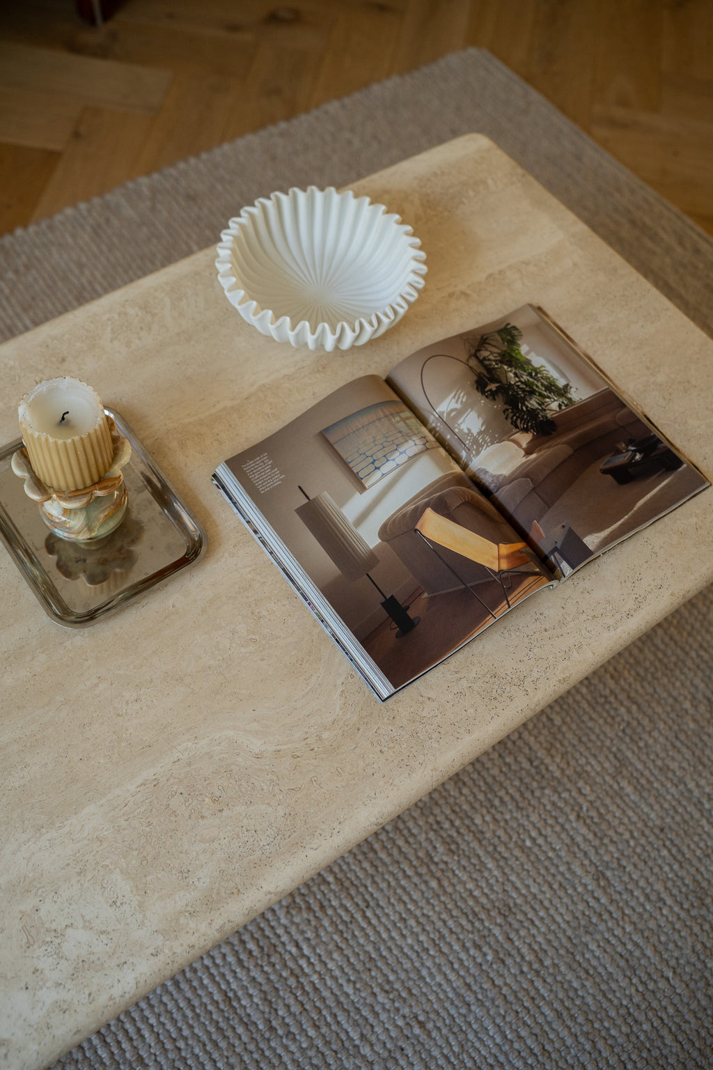 Vintage Travertin salontafel