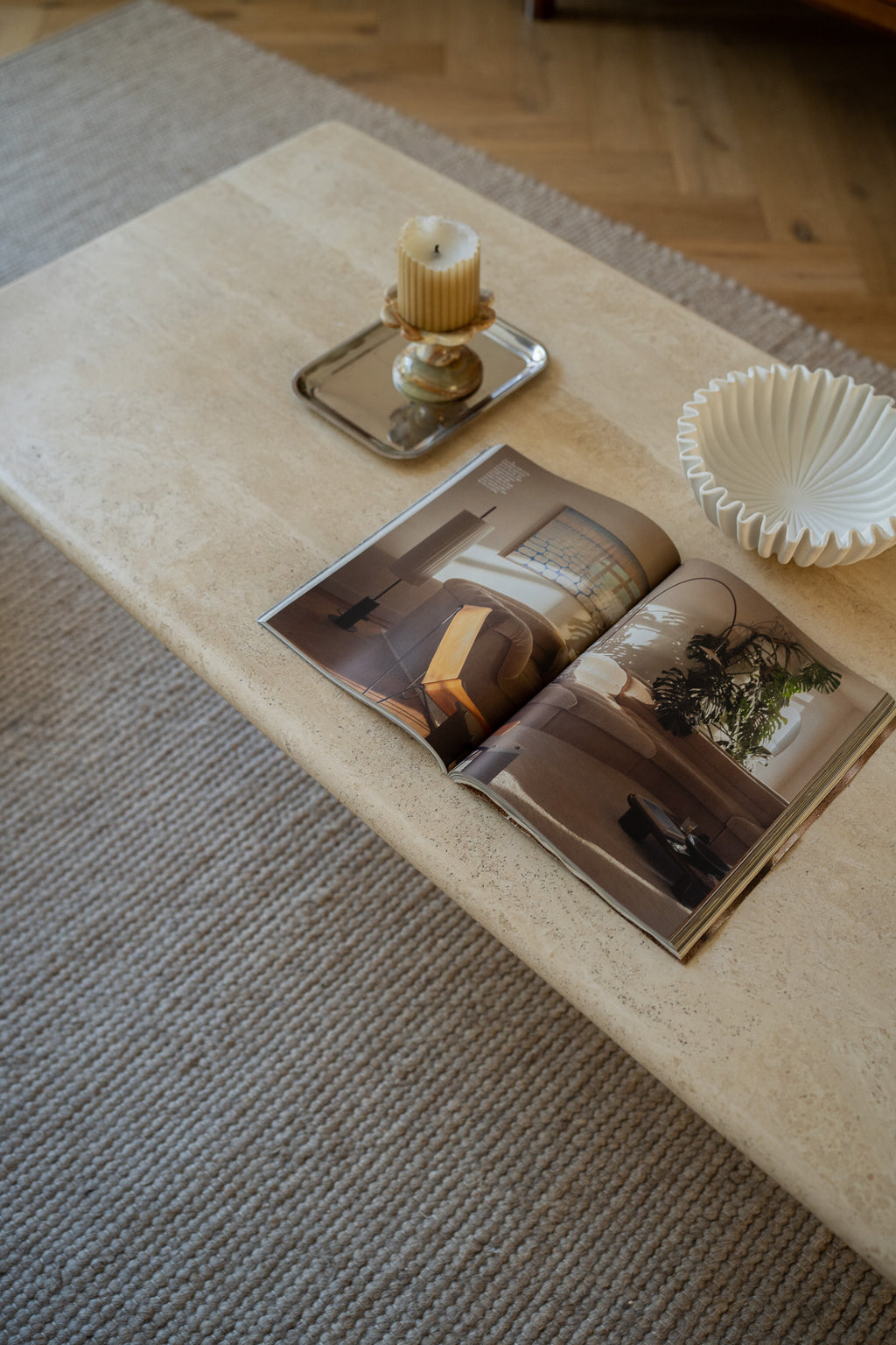 Vintage Travertin salontafel