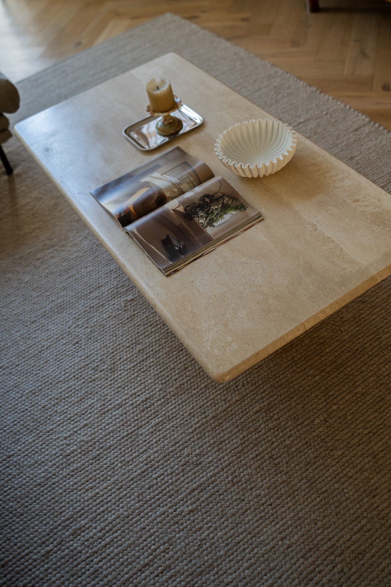 Vintage Travertin salontafel