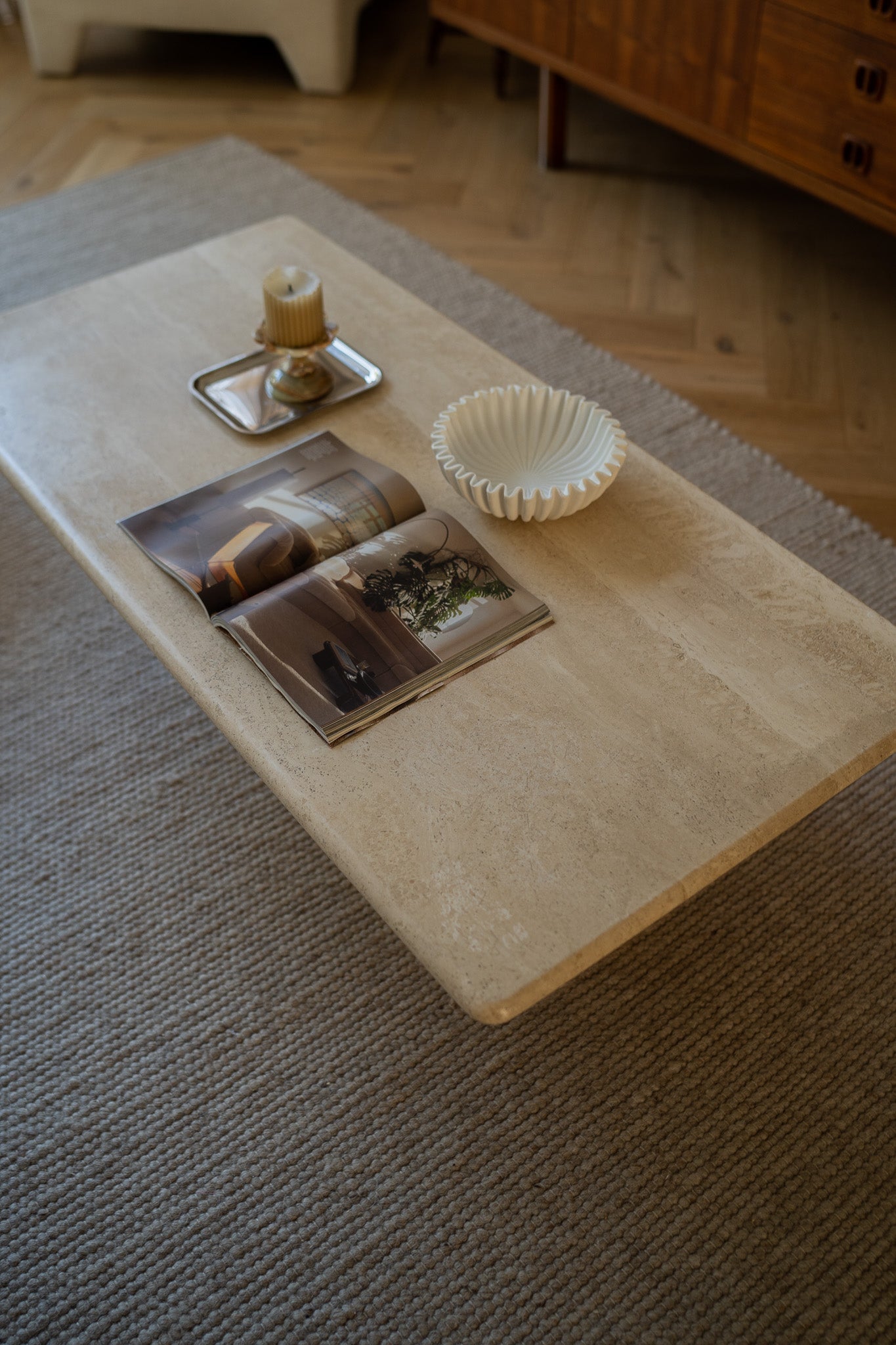 Vintage Travertin salontafel