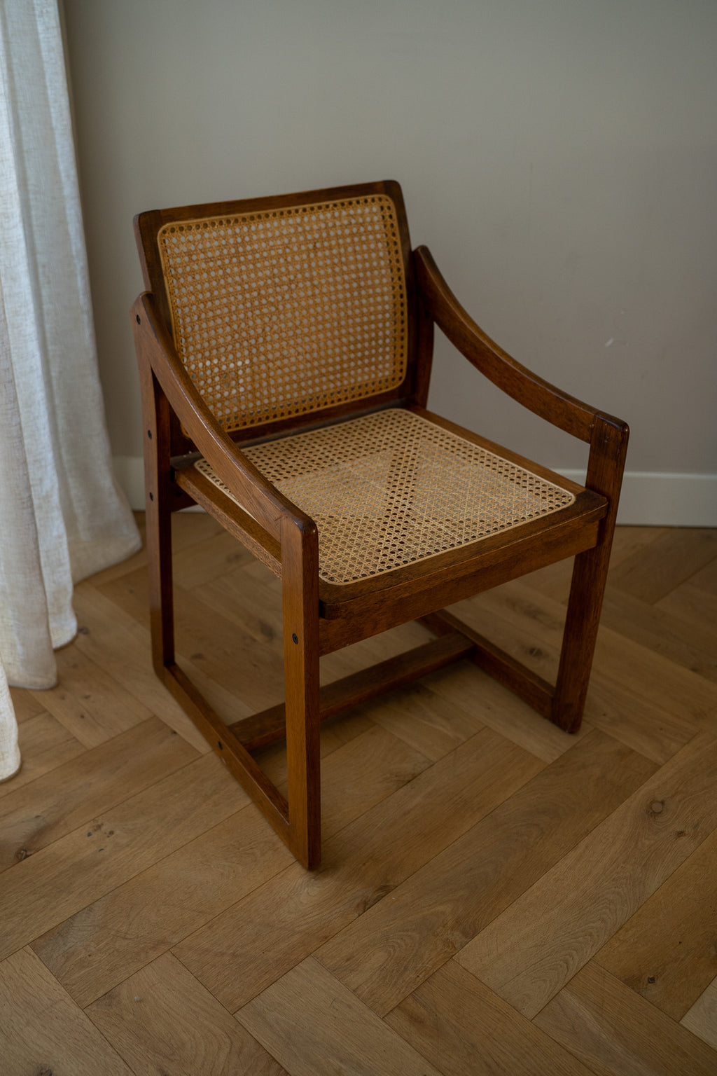 Teakhouten stoel met webbing