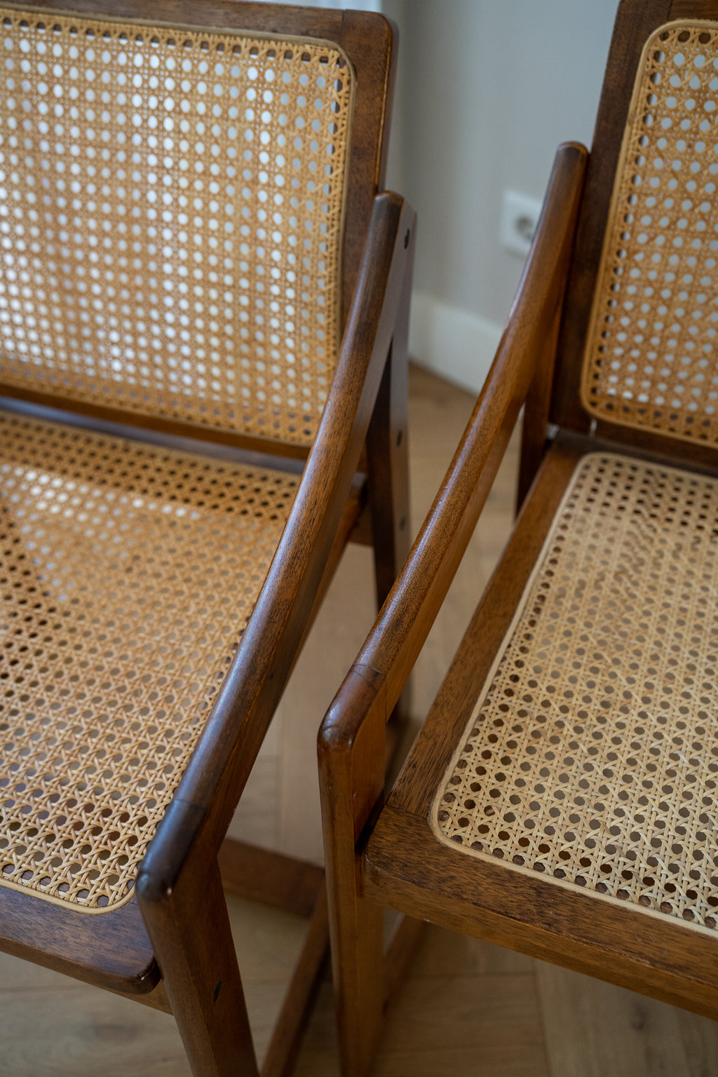 Teakhouten stoel met webbing