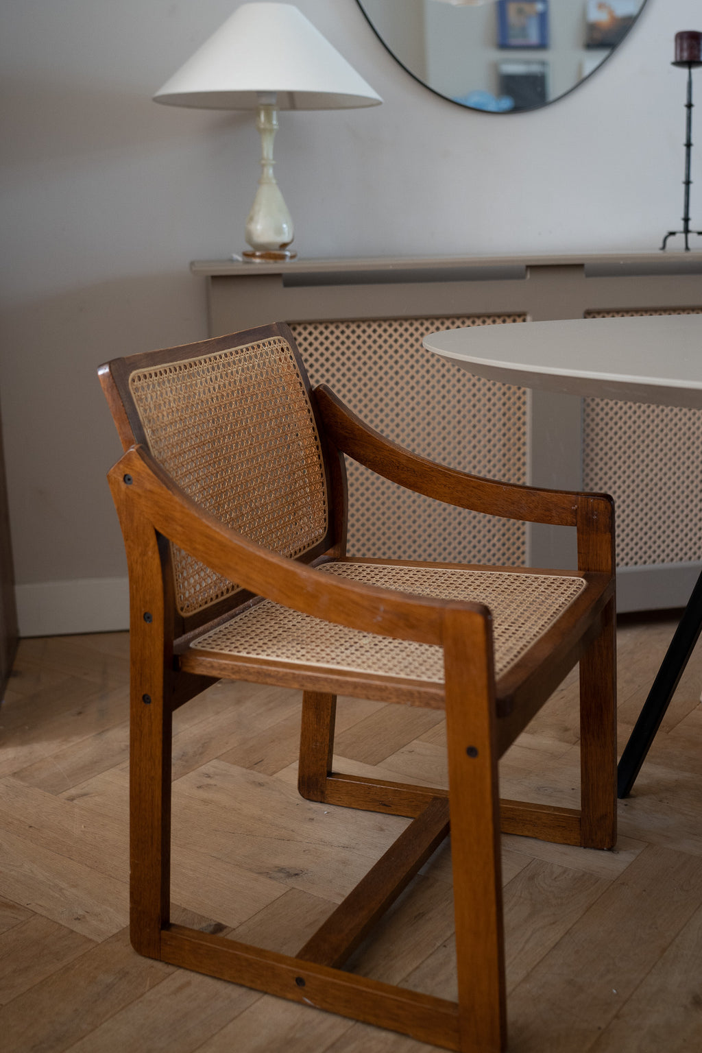 Teakhouten stoel met webbing