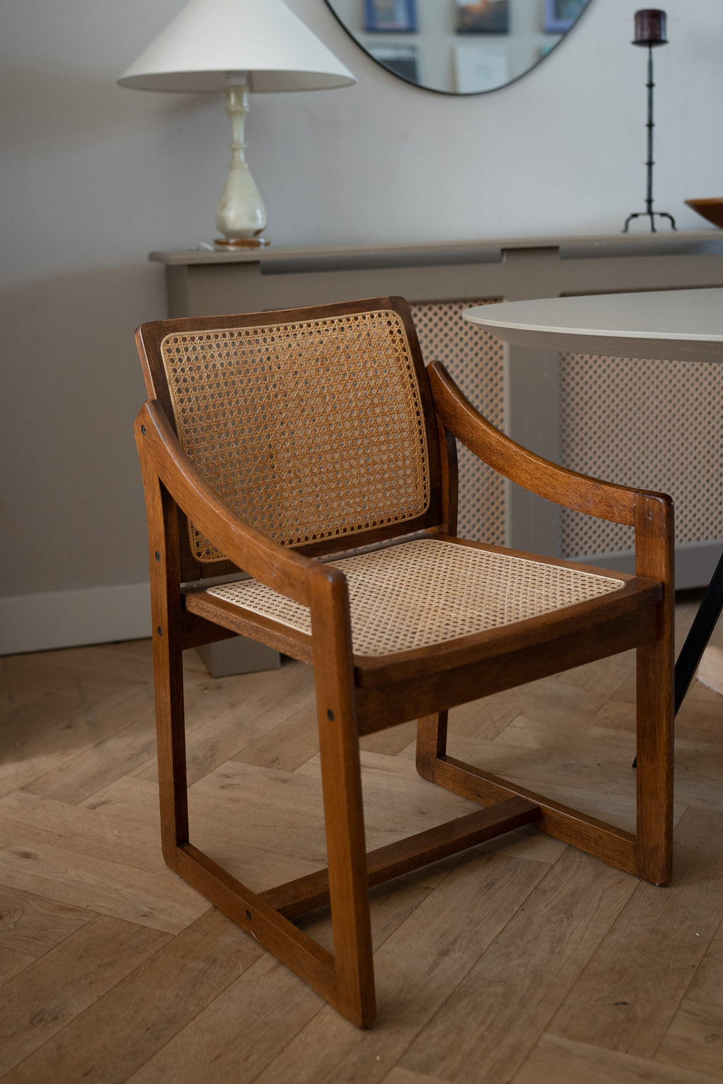 Teakhouten stoel met webbing
