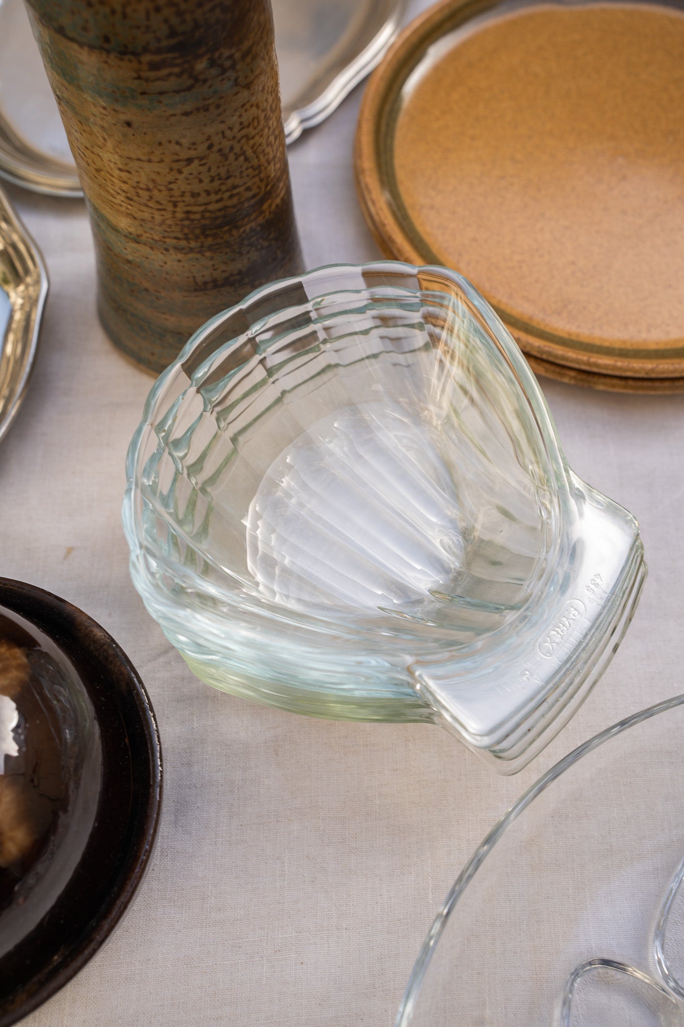 4 PYREX Schelp schaaltjes