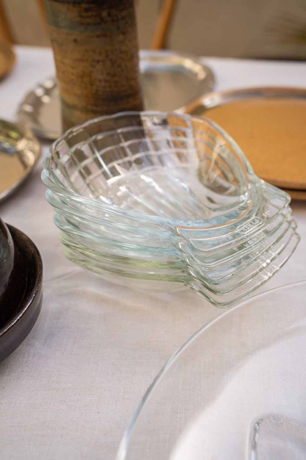 4 PYREX Schelp schaaltjes
