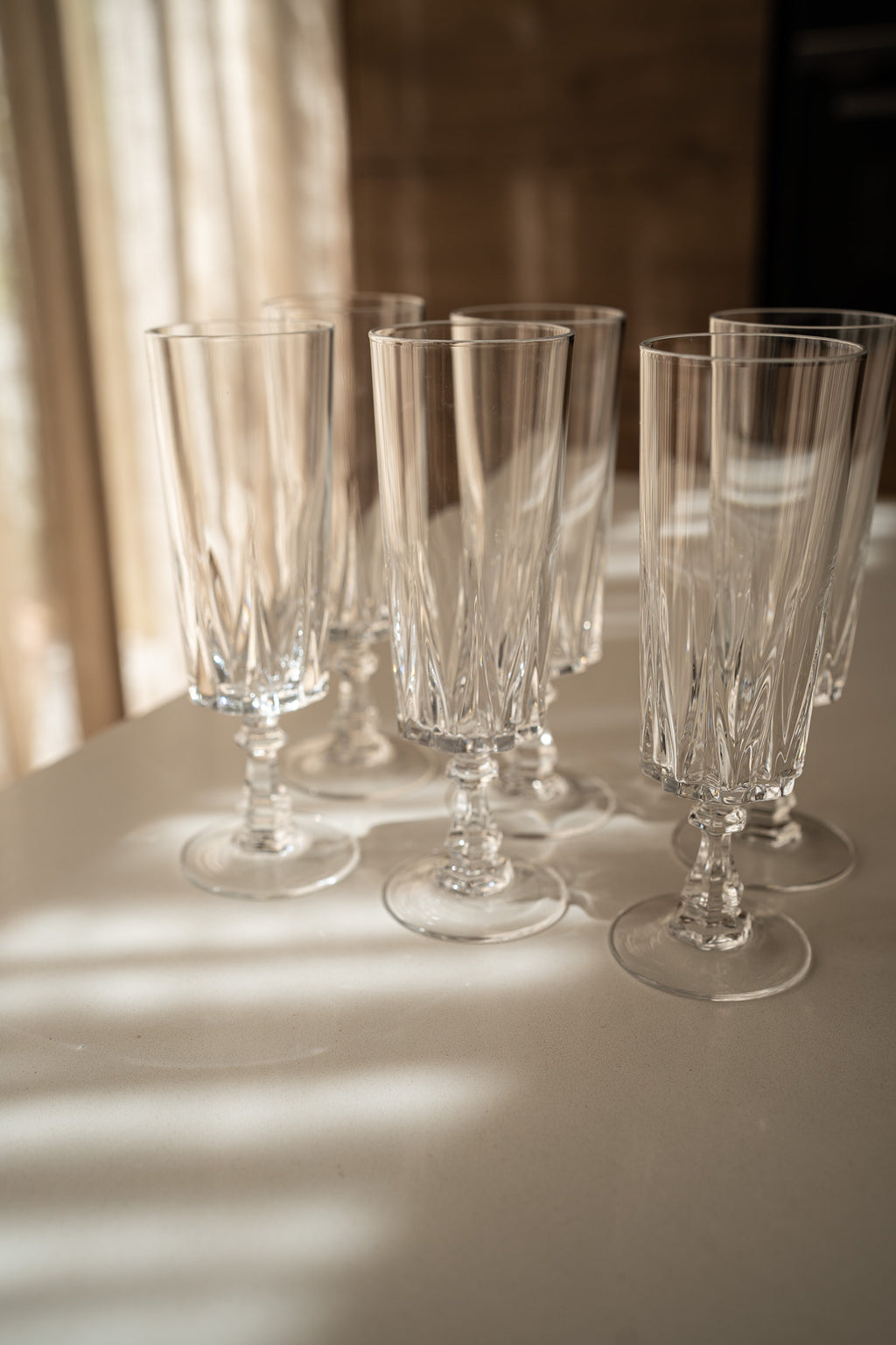 6 champagneglazen Cristal d'Arques Durand Louvre