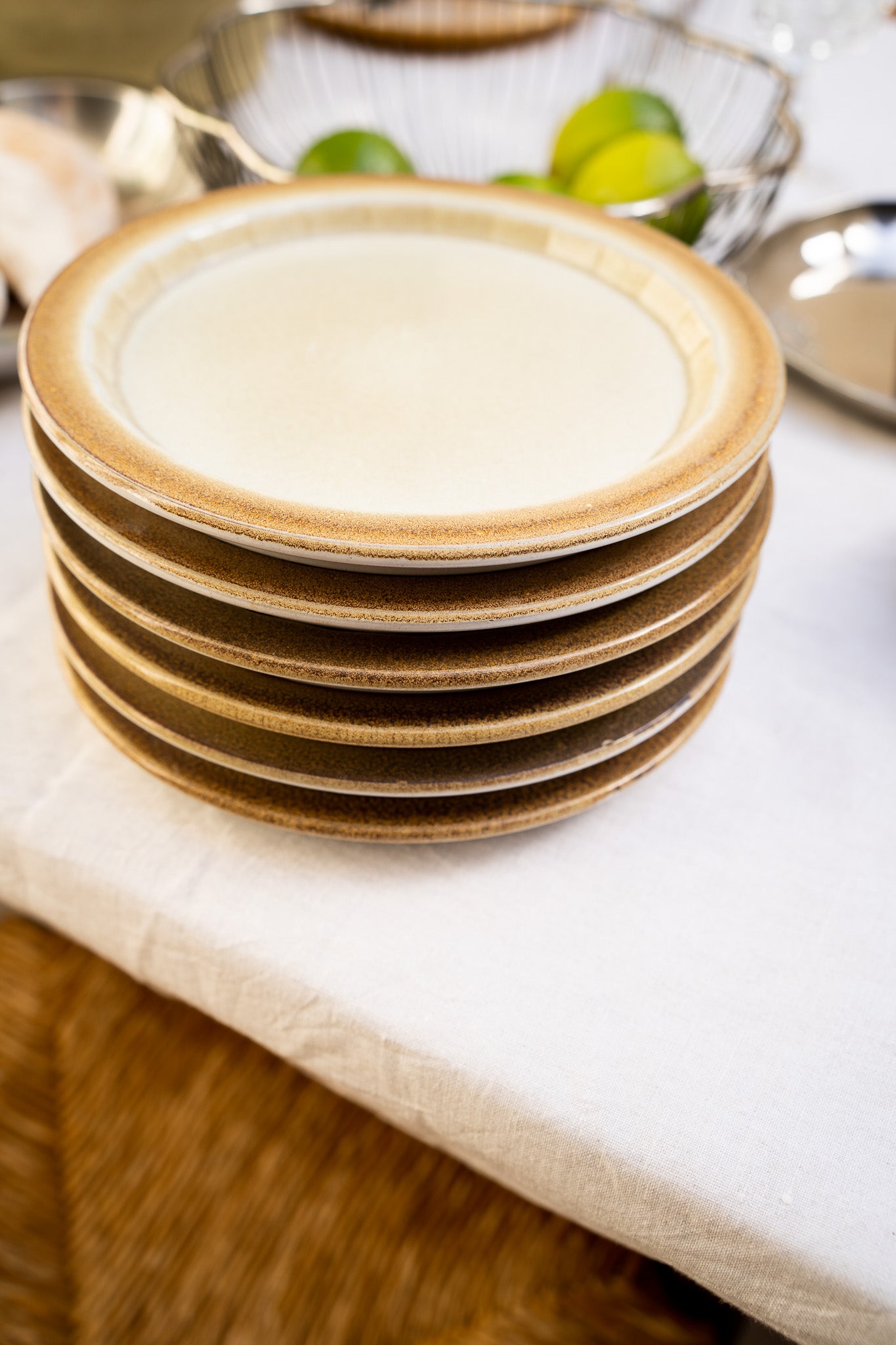 Beige ontbijtbordjes Ceramano