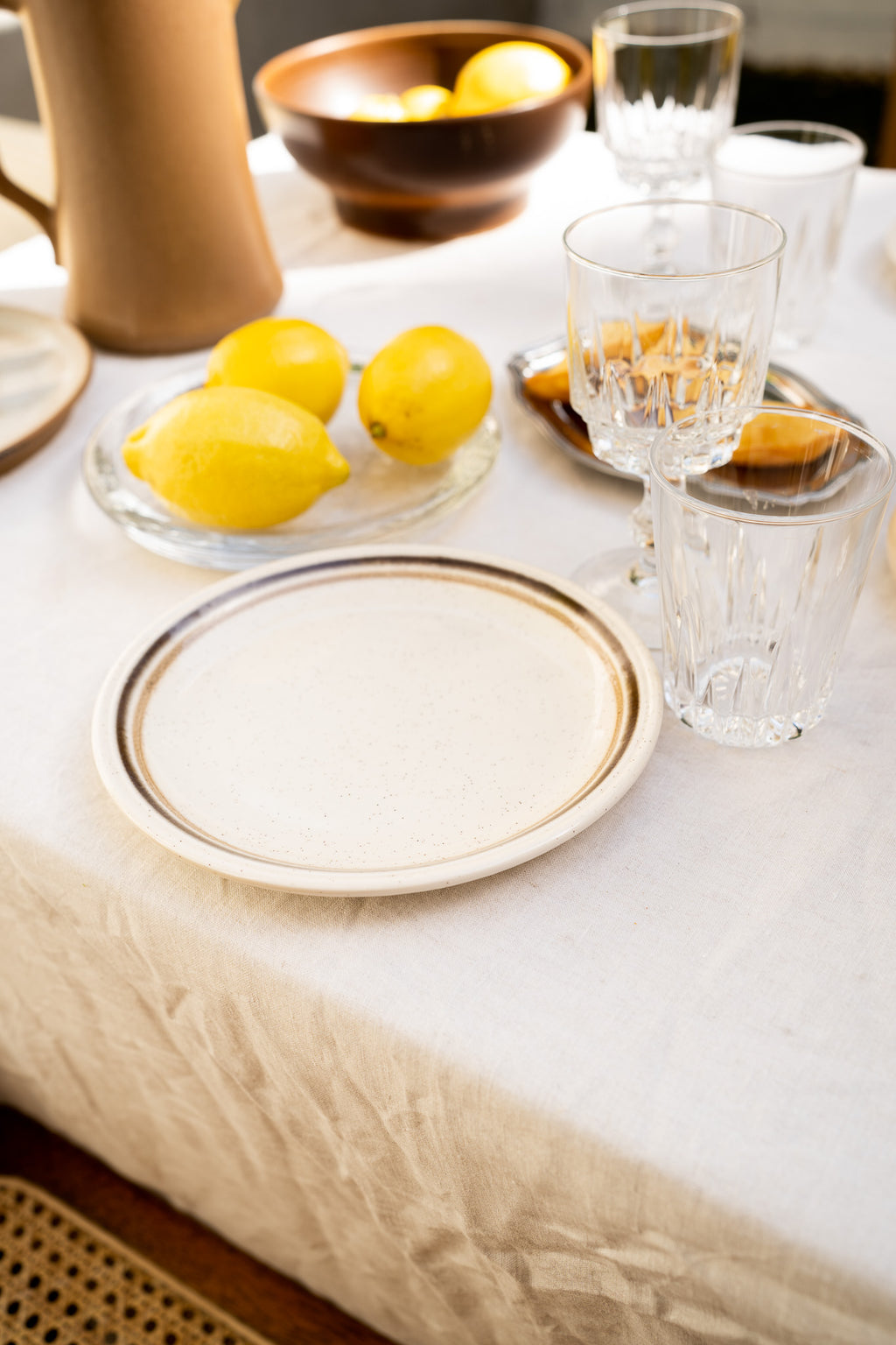 Beige & spikkel ontbijtbordjes