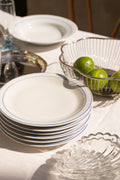 Set van 6 ontbijtborden & blauwe rand