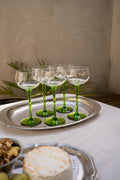 5 groene likeurglazen