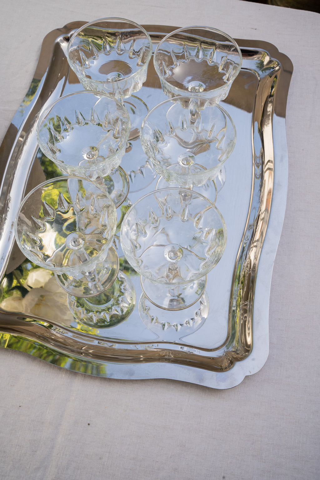 Set van 6 kristallen coupes
