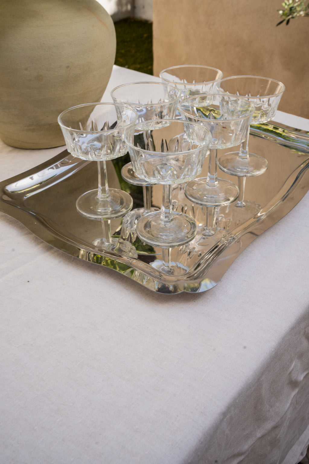 Set van 6 kristallen coupes