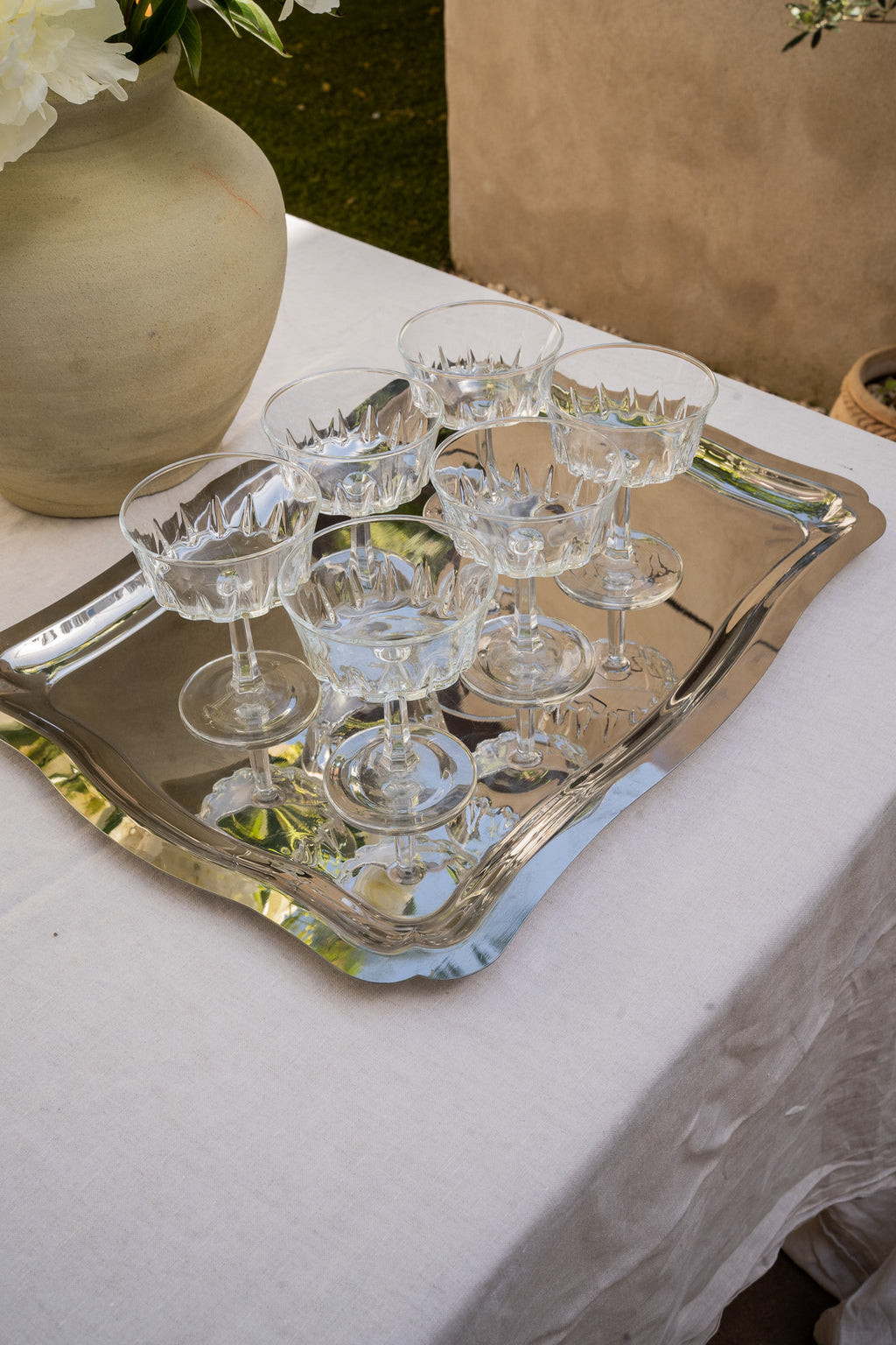 Set van 6 kristallen coupes