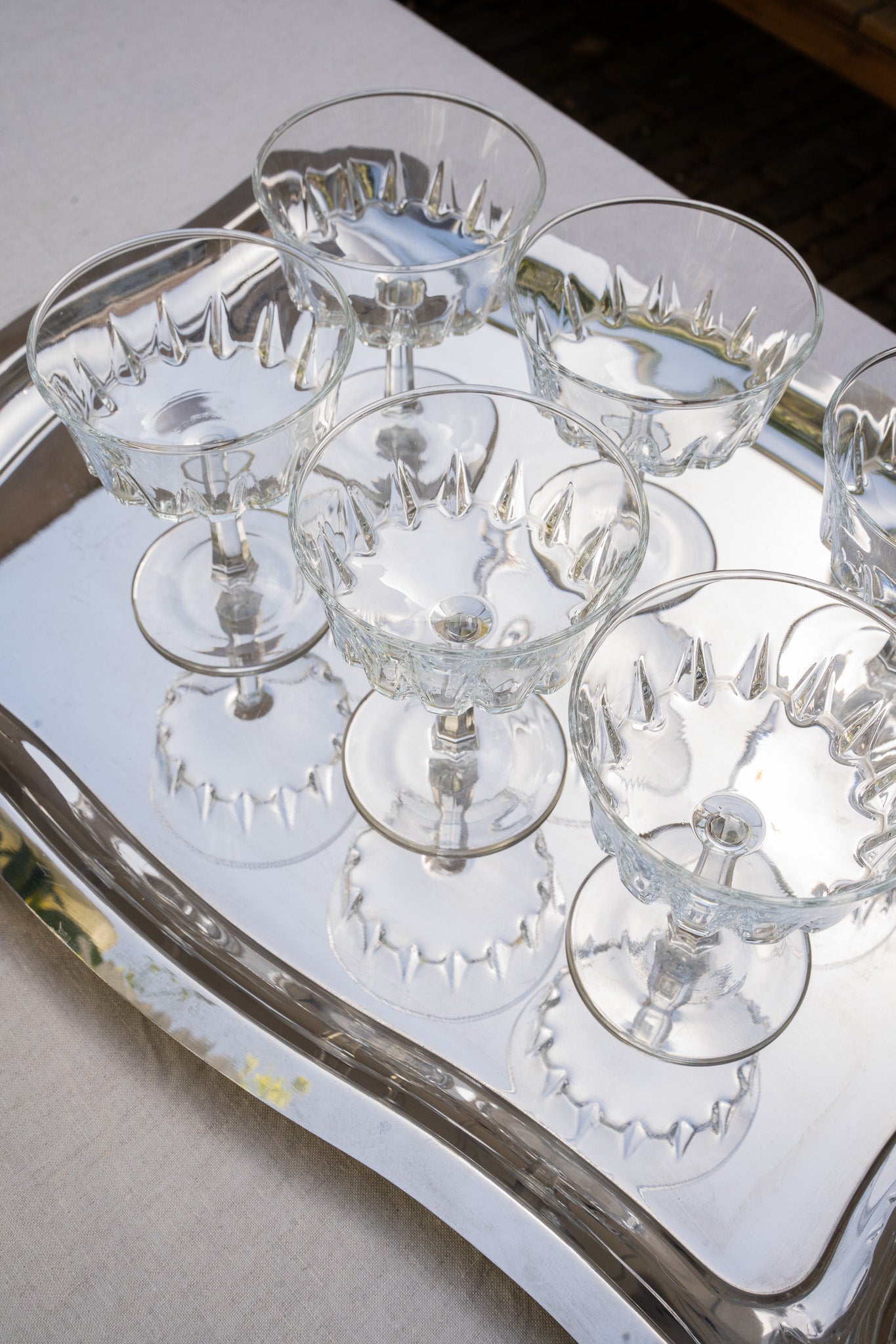 Set van 6 kristallen coupes