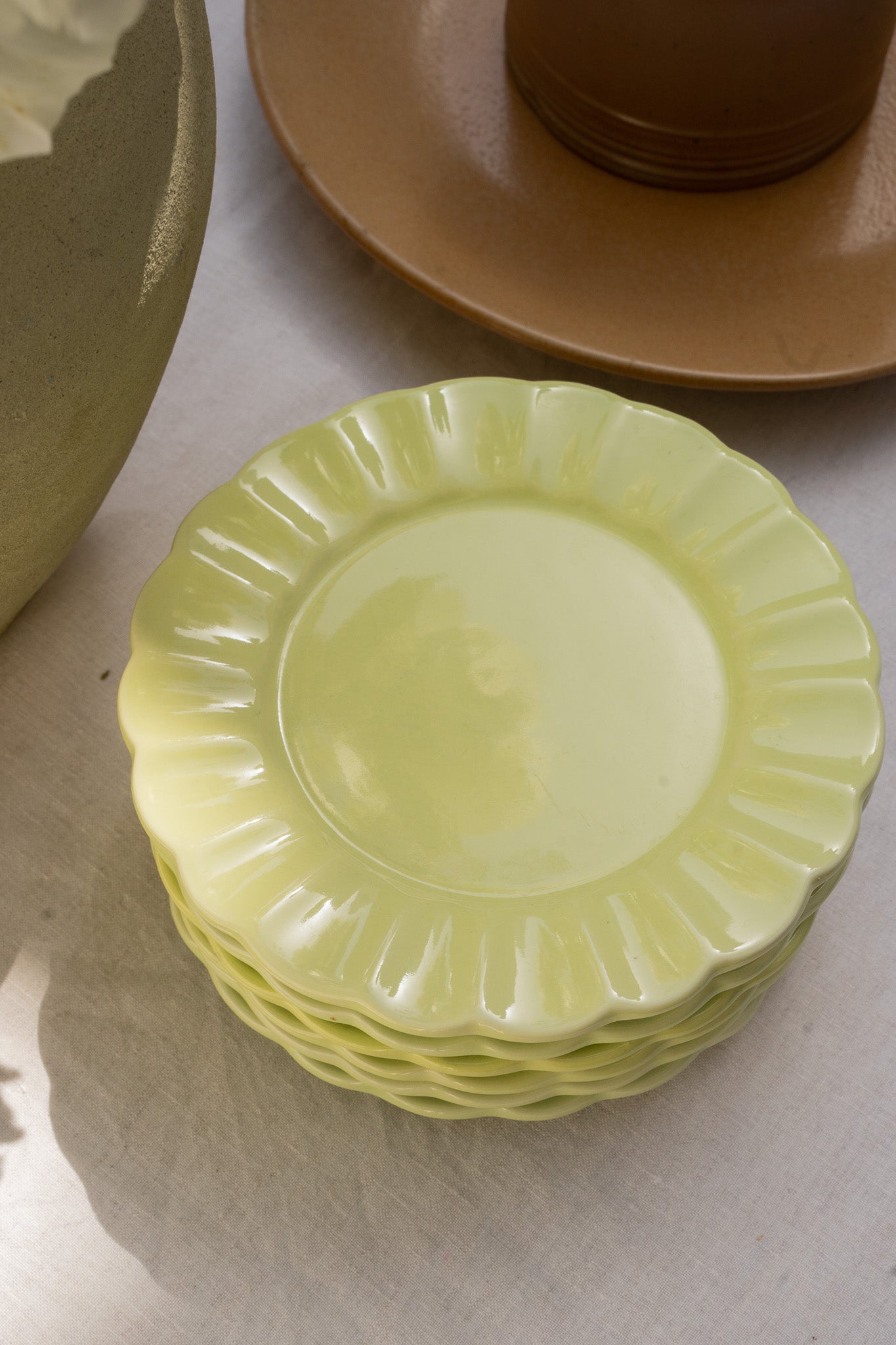 Lime groene bordjes