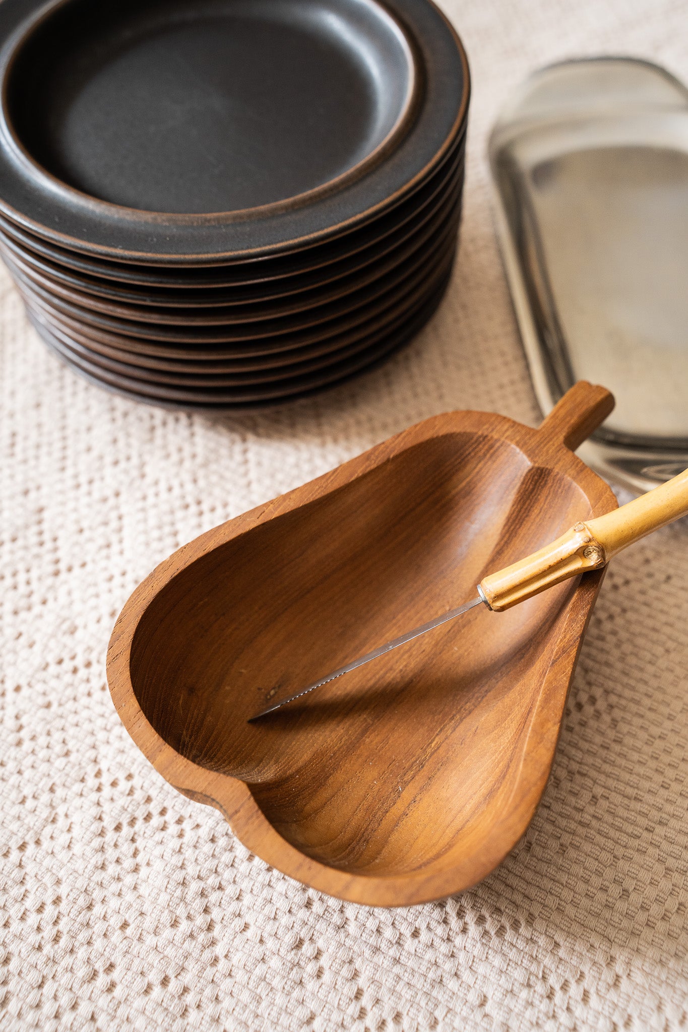 Houten schaaltje appel & peer